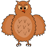nraged owl   front view spread wings